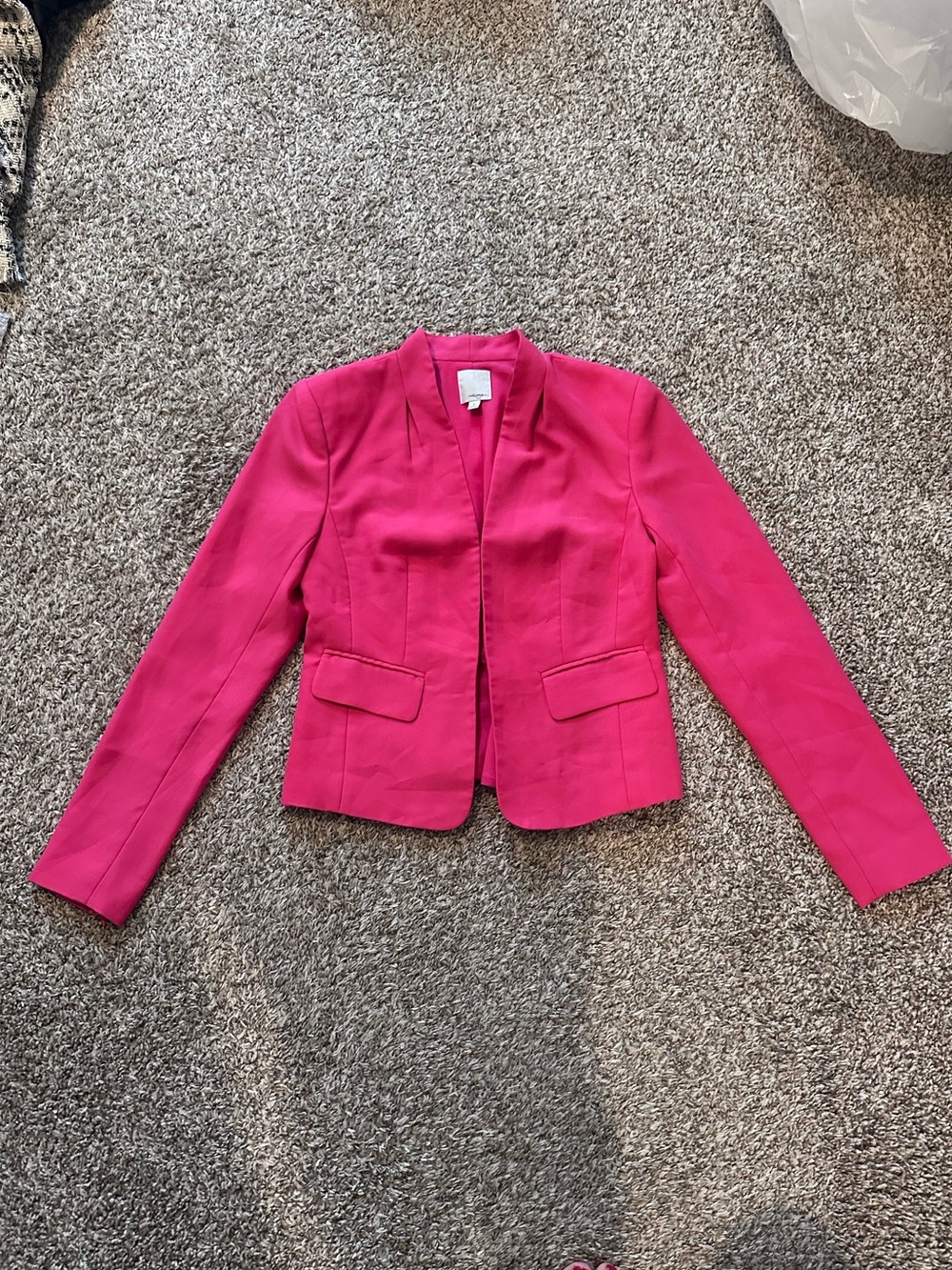 Halogen Hot Pink Fuchsia Open Front Blazer Size 0